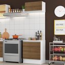 Ver imagem 3 de Kit Madesa Topazio 60 cm 2 Portas com Armário Aéreo e Balcão Branco/Rustic