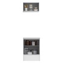 Ver mais imagens de Kit Madesa Topazio 60 cm 2 Portas com Armário Aéreo e Balcão Branco/Rustic