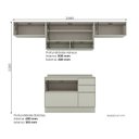Ver imagem 3 de Cozinha Compacta 100% MDF com Aéreo Basculante Vidro e Balcão Pia com Tampo Fineze