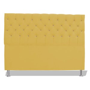 Cabeceira de Cama Box Slim Estrela Solteiro 90 Cm Suede Amarelo Dimazza Móveis - Amarelo