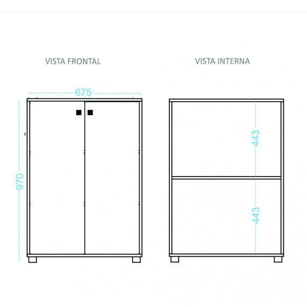 Armário Multiuso 2 Portas Office Brv Móveis - 6