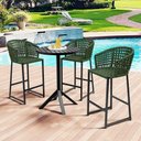 Ver imagem 3 de Kit 05 Banqueta Para Área Gourmet Cozinha Varanda Corda Náutica Porto D04 Verde - Lyam Decor