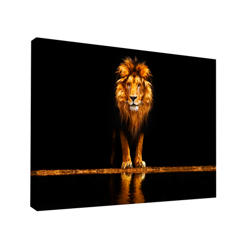 Quadro Leão Ouro -- BR ARTES Grande 118x78