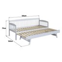 Ver imagem 6 de Sofá-cama com Cama Auxiliar de Madeira Maciça para Colchão 78x188cm Multimóveis Cr35275 Branco