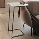 Ver imagem 2 de Mesa Apoio Lateral para Sofá Atenas Pé Preto:Laca Off White