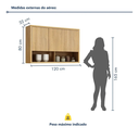 Ver imagem 5 de Armário Aéreo para Cozinha 120cm 3 Portas Ripado Torino