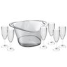 Kit Champanheira Grande Balde De Gelo 8L Conjunto 6 Taças Champagne Plástico - 1