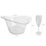 Kit Champanheira Grande Balde De Gelo 8L Conjunto 6 Taças Champagne Plástico - 3