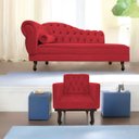 Ver imagem 1 de Kit Diva Recamier Diana 185cm Lado Direito e 01 Poltrona Classic Suede - Doce Sonho Móveis RECAMIER