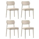 Ver imagem 1 de Cadeira Jantar Estofada Pé Metal Rosê Kit 4 Lavy Boucle Bege S08 - Mpozenato