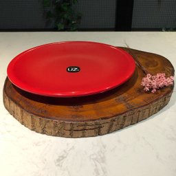 Prato Plástico Redondo Refeição Vermelho Resistente 26cm Raso - 2 Prato Plástico Redondo Refeição Vermelho Resistente 26cm Raso - 2