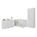 Ver imagem 2 de Quarto de Bebê Completo com Berço Americano 3 em 1 Encanto Multimóveis Mp4593 Branco