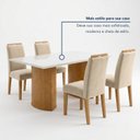 Ver mais imagens de Conjunto de Mesa de Jantar 4 Lugares Isla e Lyra Tampo Vidro/MDF 120x80cm Cinamomo Off White Bege