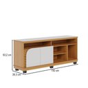 Ver imagem 2 de Rack para Tv até 65 Polegadas Jurerê 2 Portas Ripado Naturale/off White Matte - Colibri