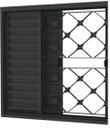 Ver imagem 2 de Janela Veneziana 4f 100x100 Req. 7 Cm sem Vidro Grade Xadrez