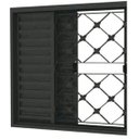 Ver imagem 2 de Janela Veneziana 4f 100x100 Req. 7 Cm sem Vidro Grade Xadrez