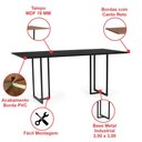 Ver imagem 2 de Mesa de Jantar Retangular Industrial 6 Lugares 160x90 Cm Athos Preto