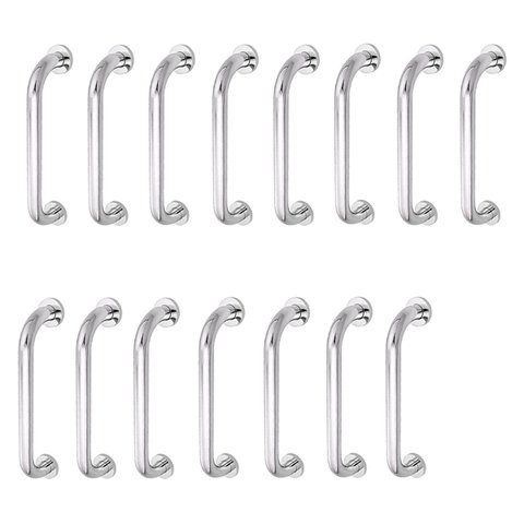 Alça de Apoio Barra Inox 30cm Kit 15 Unidades Acessibilidade Idoso Gestante Criança Suporte Box Banh