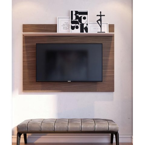 Painel Suspenso Maia 135mt para Tvs até 55 Polegadas Nogueira Real Off White - Colibri