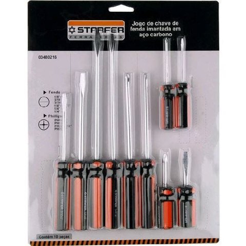 Jogo 10 Peças Chave Fenda / Philips Starfer