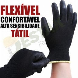 Kit 3 Luvas Anti-estática Tamanho GG Para Eletrônica Esd Preta - 3
