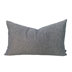 Almofada em Linho Tramado Azul & Offwhite Retangular:Completa