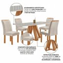 Ver imagem 4 de Conjunto Mesa de Jantar com 4 Cadeiras Estofadas e Tampo de Vidro 120x79x90cm Cinamomo