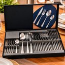 Ver imagem 4 de Faqueiro Inox 24 Peças Jogo de Talheres para Jantar e Churrasco 6 Pessoas