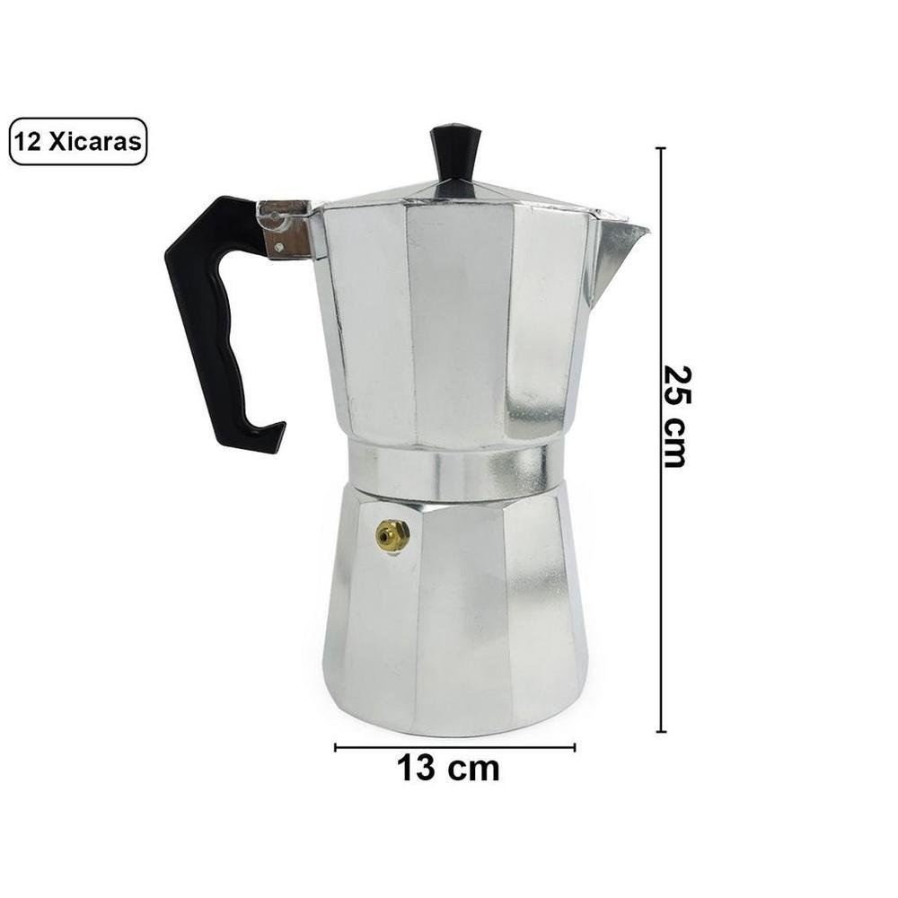 CAFETEIRA ITALIANA EM ALUMINIO 600ML SERVE 12 XICARAS DE CAFÉ - 8