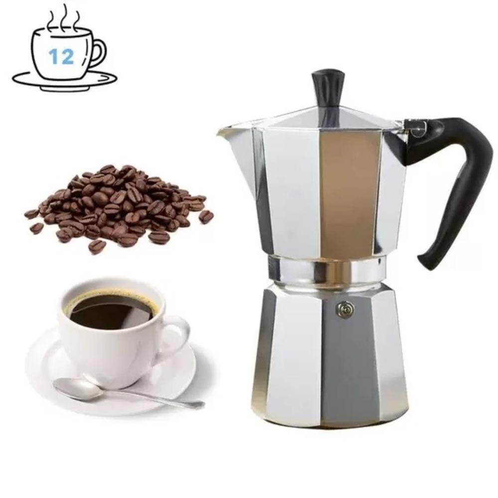 CAFETEIRA ITALIANA EM ALUMINIO 600ML SERVE 12 XICARAS DE CAFÉ - 1