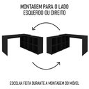 Ver imagem 6 de Mesa Escrivaninha em L 140x130cm 8 Nichos Eron A06 Preto - Mpozenato