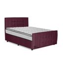Ver imagem 1 de Cama com Cabeceira Casal Estofada Uvaia 140cm Suede: Bordô