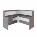 Ver imagem 3 de Balcão Recepção em L e Gaveteiro Suspenso com 2 Gavetas F5 Cor:cinza Sagrado com Branco