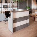 Ver imagem 1 de Balcão Recepção em L e Gaveteiro Suspenso com 2 Gavetas F5 Cor:cinza Sagrado com Branco