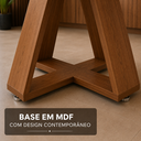 Ver imagem 3 de Mesa de Jantar Moderna Base Cruzada MDF 120x80 Nature