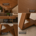 Ver imagem 4 de Mesa de Jantar Moderna Base Cruzada MDF 120x80 Nature