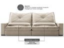 Ver imagem 7 de Sofá Retrátil e Reclinável 2,80m Vogue Veludo Cristal - Netsofas - Areia