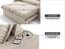 Ver imagem 5 de Sofá Retrátil e Reclinável 2,80m Vogue Veludo Cristal - Netsofas - Areia