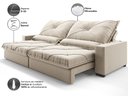 Ver imagem 6 de Sofá Retrátil e Reclinável 2,80m Vogue Veludo Cristal - Netsofas - Areia