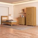 Ver mais imagens de Quarto Solteiro Bela Cama Comoda e Guarda Roupa Mdf Nature Off Decmade