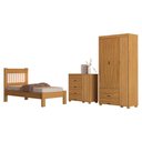 Ver imagem 1 de Quarto Solteiro Bela Cama Comoda e Guarda Roupa Mdf Nature Off Decmade