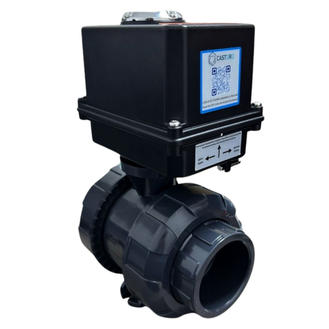 Válvula de Esfera Dupla União com Atuador Elétrico 90° 50mm