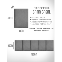 1 Módulo de Cabeceira Cama Box Solteiro Casal Queen King Estofada Modulada 40x30cm - 7