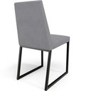 Ver imagem 7 de Kit 08 Cadeiras Para Sala De Jantar Base Aço Industrial Preto Dafne L02 Suede Cinza - Lyam Decor
