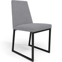 Ver imagem 2 de Kit 08 Cadeiras Para Sala De Jantar Base Aço Industrial Preto Dafne L02 Suede Cinza - Lyam Decor