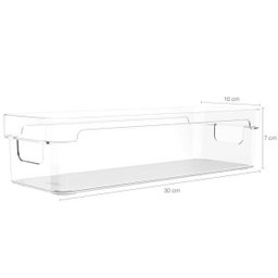 Organizador de Armário Gaveta Geladeira 30x10x7cm Caixa Organizadora Retangular Clear Ou - 3