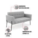 Ver imagem 6 de Sofá Namoradeira e 2 Poltronas Pé de Ferro Preto Elisa Suede D03 - D’Rossi
