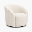 Ver imagem 1 de Poltrona Giratória 87cm Heidi Bouclé Nobre Off White - Sallar Home