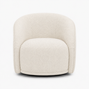 Ver imagem 5 de Poltrona Giratória 87cm Heidi Bouclé Nobre Off White - Sallar Home