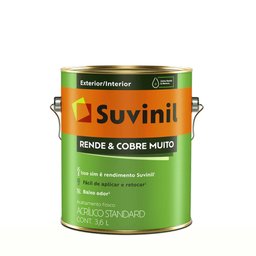 Tinta Acrílica Suvinil Fosco Rende e Cobre Muito Standard 3,6l - 1